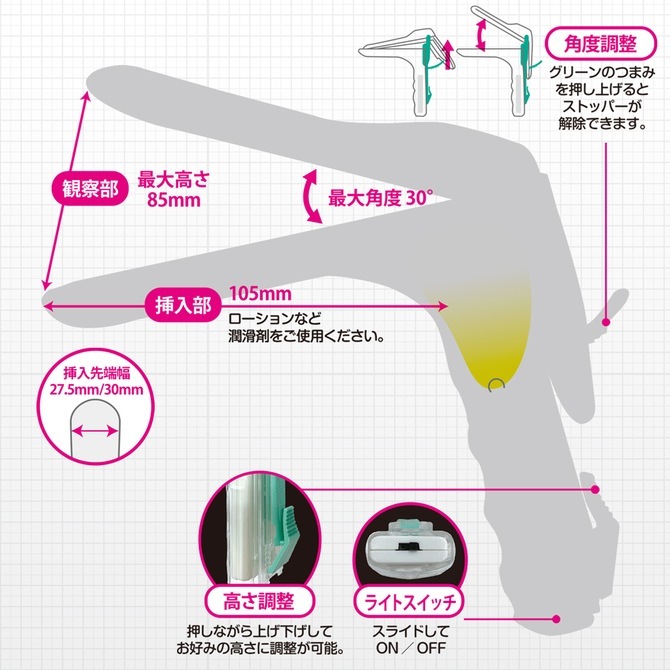 A-ONE - Medy NO.15 帶燈鴨嘴擴陰器