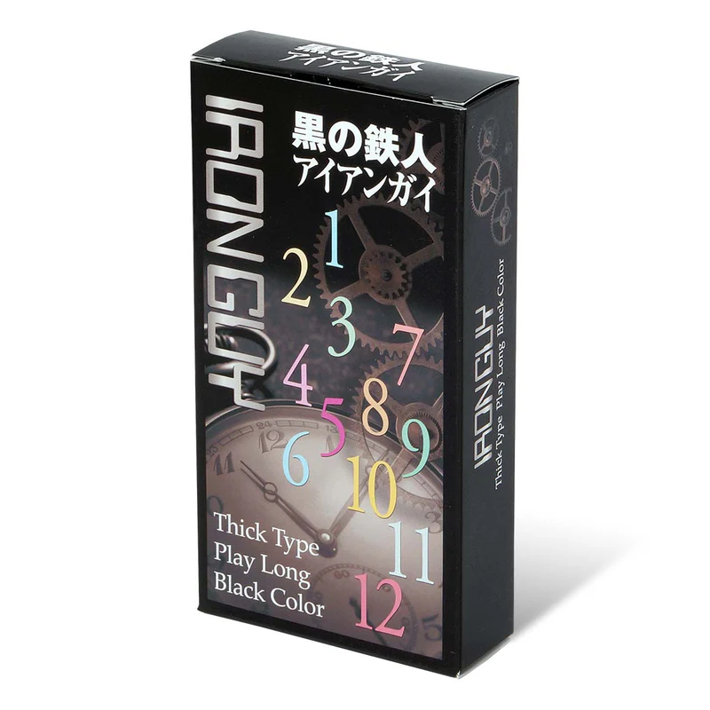 Japan Medical - 黑之鐵人 持久激凸點 12 片裝(日本版) 乳膠安全套