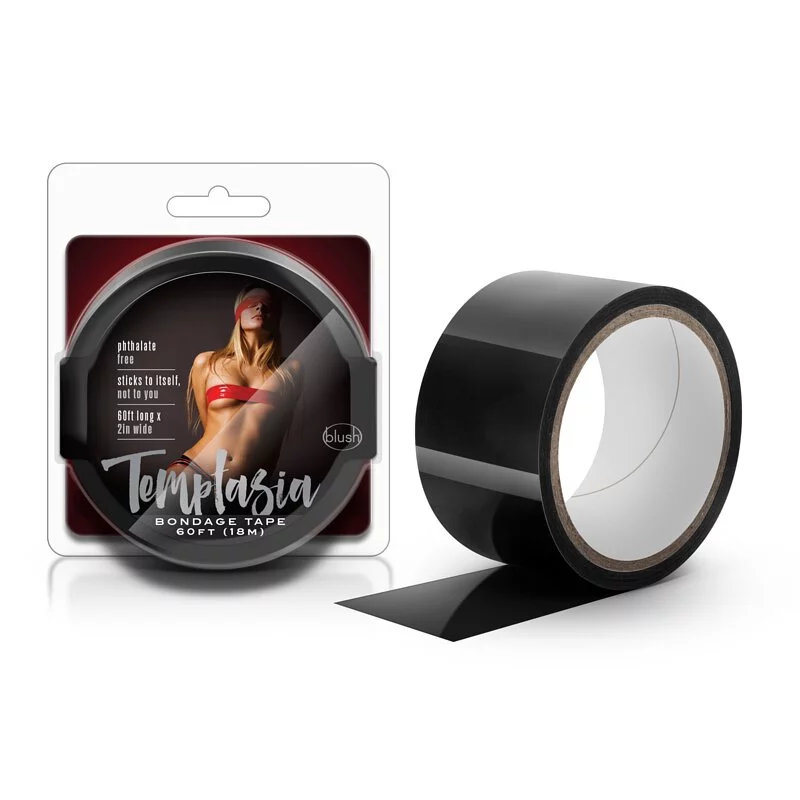 Blush Novelties - Temptasia: 無痛綑綁用靜電膠紙 (18米) 黑色