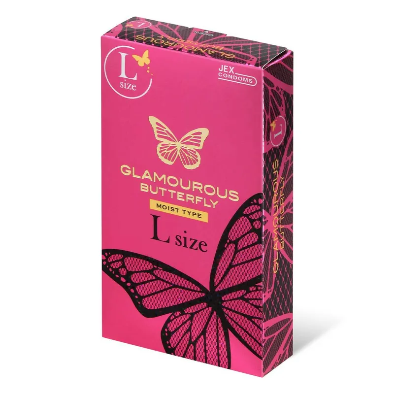 Jex魅力蝴蝶 滋潤型 大碼 8 片裝 乳膠安全套