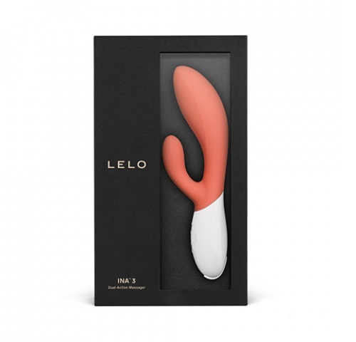 Lelo - Ina 3 兔耳震動棒 - 珊瑚色