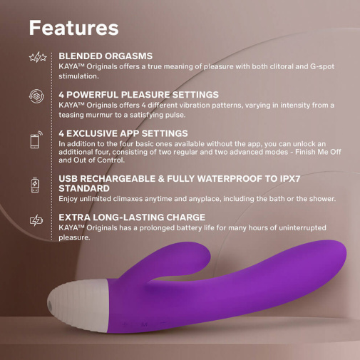 LELO - Kaya Originals 智能可用APP兔耳按摩棒 - 紫色