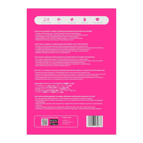 LOVENSE - Lush Anal 可APP控後庭震動器 - 粉色