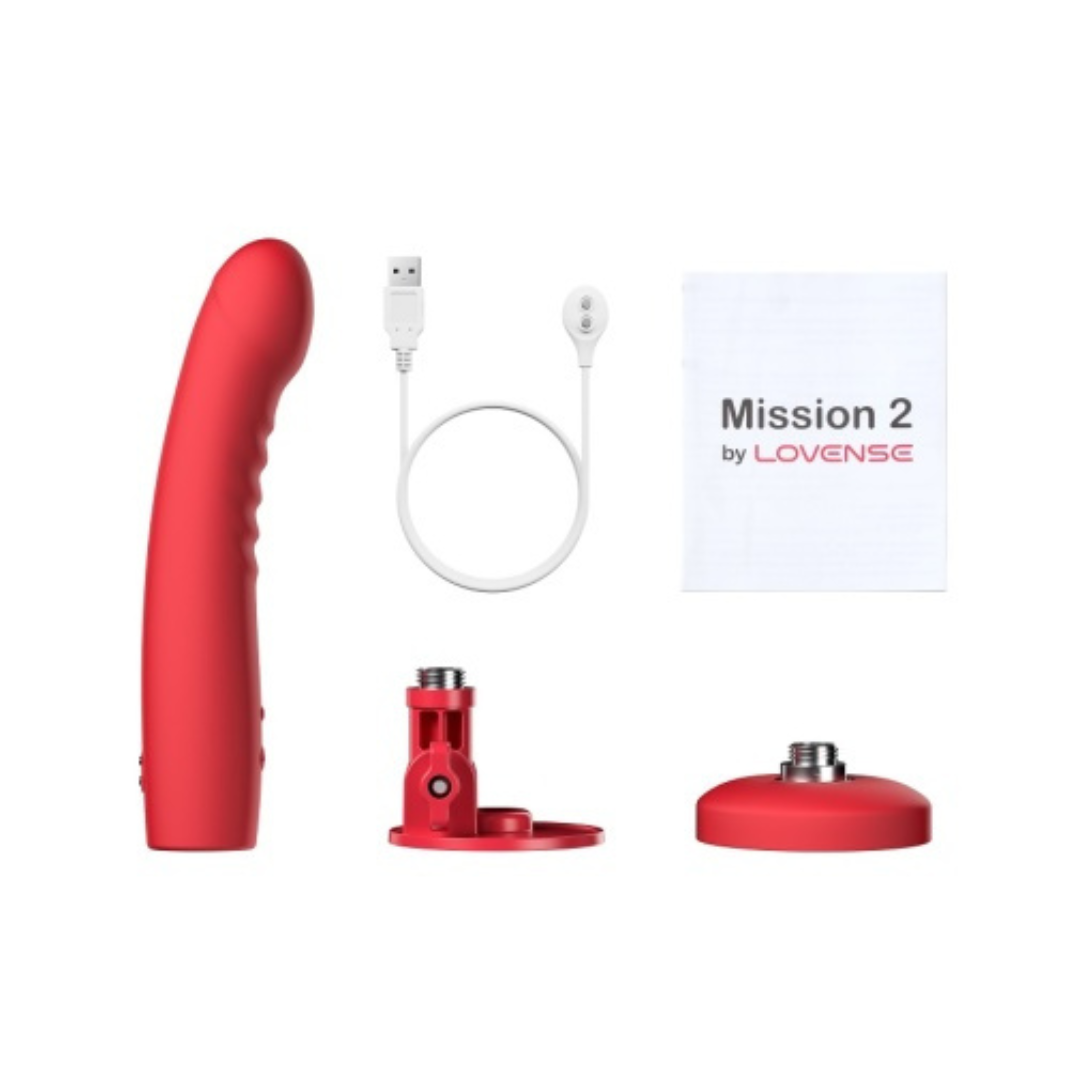 LOVENSE Mission 2 智能遠程仿真震動假陽具 - 紅色