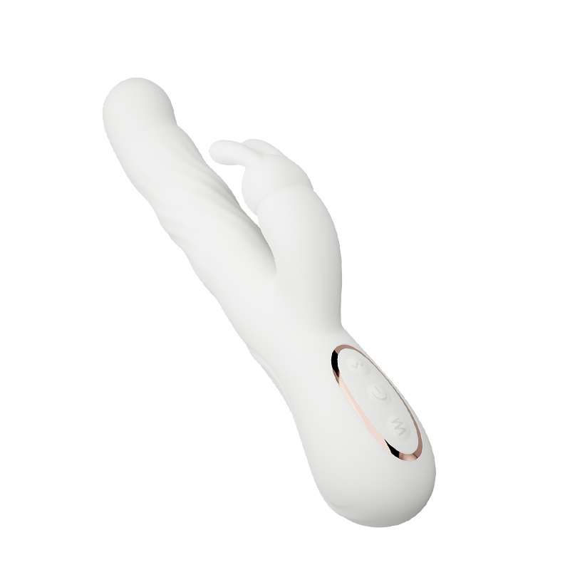 MyToys - MyWave 波波兔 蠕動+震動雙頭按摩棒 (白色/藍色)