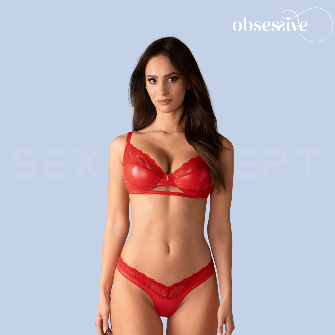 Obsessive - Aliosa 蕾絲仿皮現代感情趣內衣套裝 - S/M/L/XL/XXL/XXXL