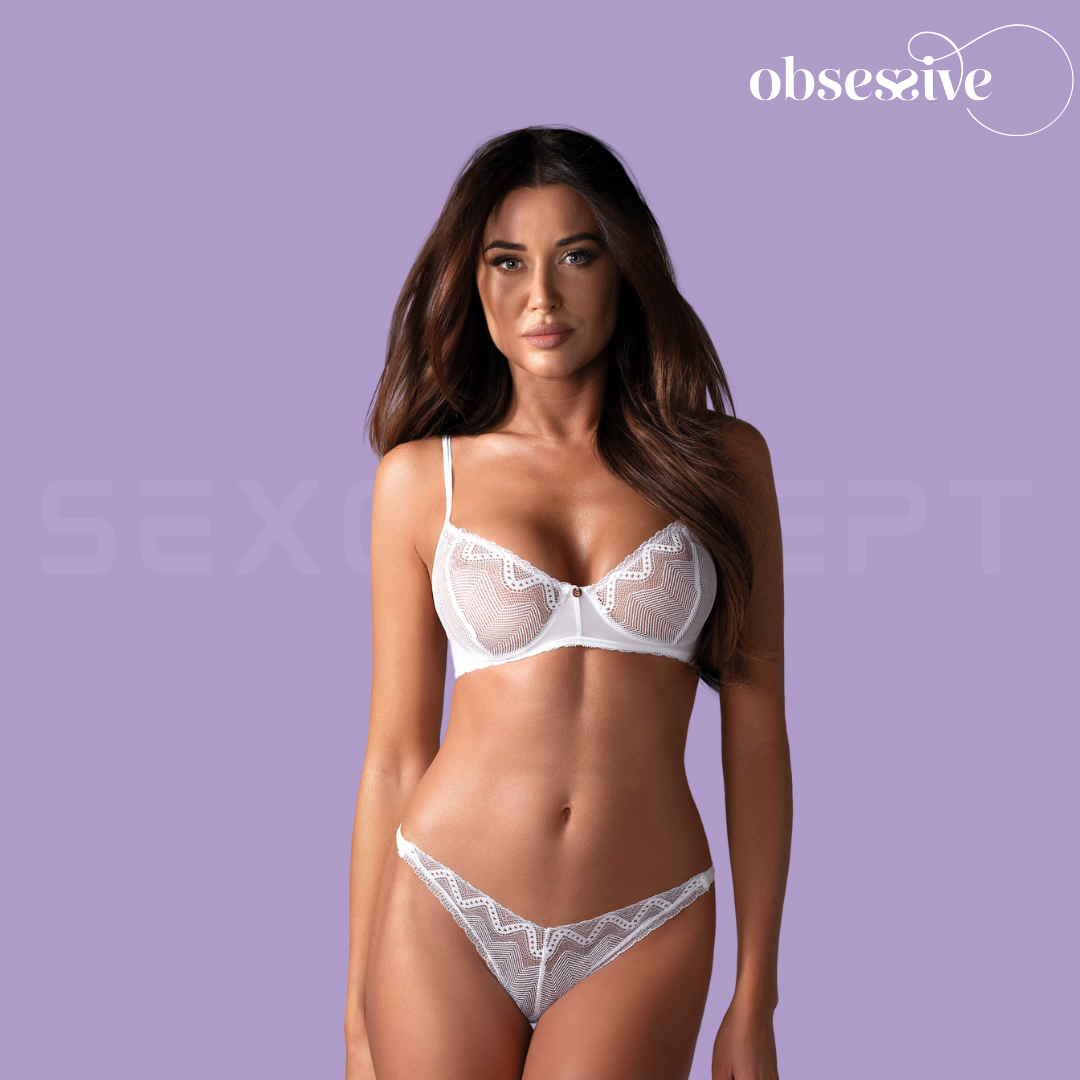 Obsessive - Alissium 清純波浪紋透視情趣內衣套裝 - XS/S/M/L