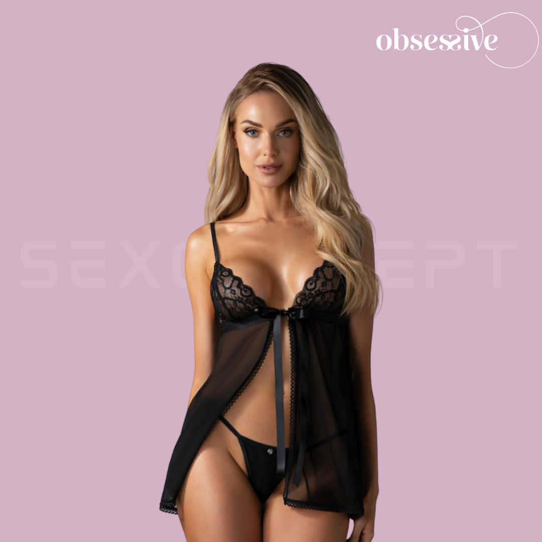 Obsessive - Blomentis 薄紗情趣透視睡裙 - XS/S/M/L