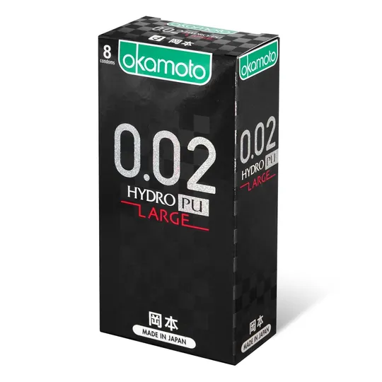 岡本Okamoto 0.02 水性聚氨酯大碼 8 片裝 PU安全套