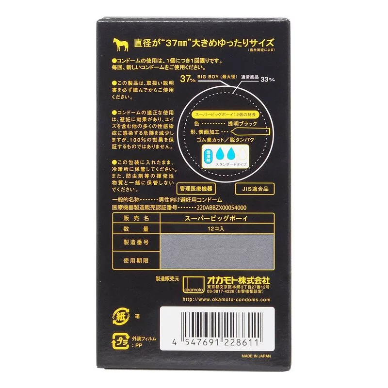 岡本 Super Big Boy 58mm (日本版) 乳膠安全套 12片裝