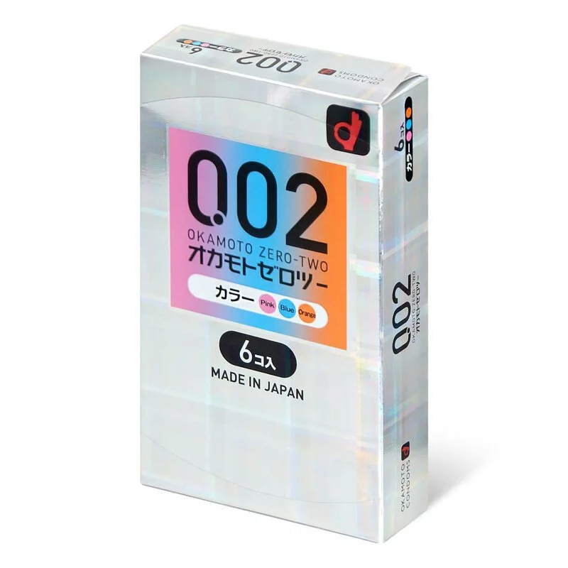 岡本Okamoto 薄度均一 0.02 3-色系 (日本版) 6 片裝 PU 安全套