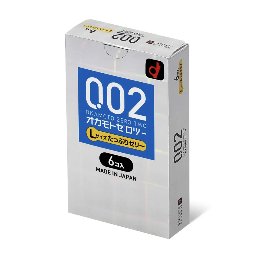 岡本 0.02 大碼 潤滑劑加量 (日本版) 6 片裝 PU 安全套