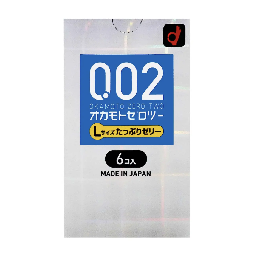 岡本 0.02 大碼 潤滑劑加量 (日本版) 6 片裝 PU 安全套