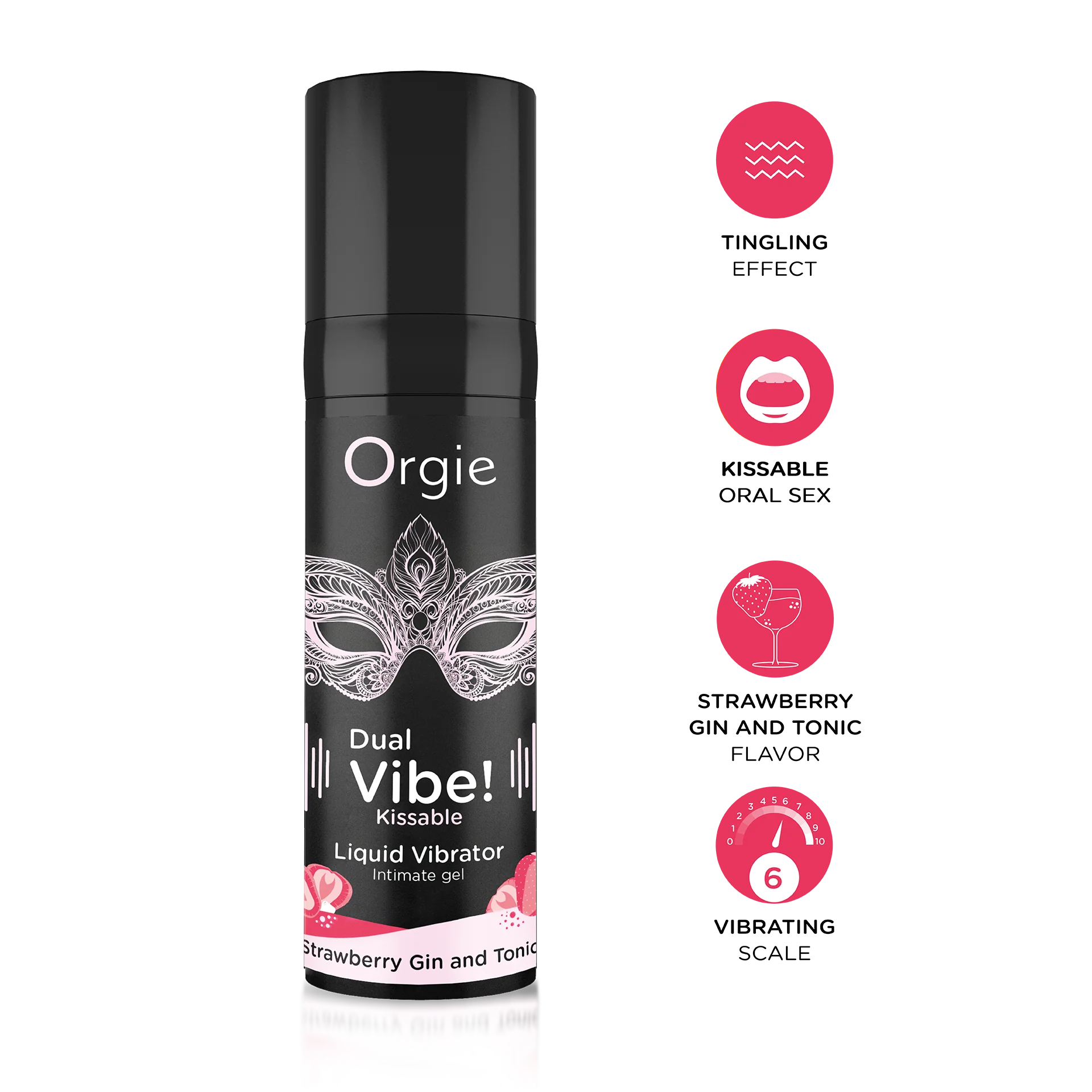 Orgie - Dual Vibe! 草莓琴湯尼味酥麻震感口交高潮凝膠 -15 ml