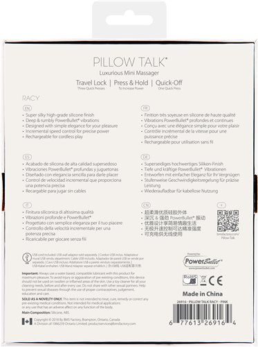 Pillow Talk Racy 包裝及配件