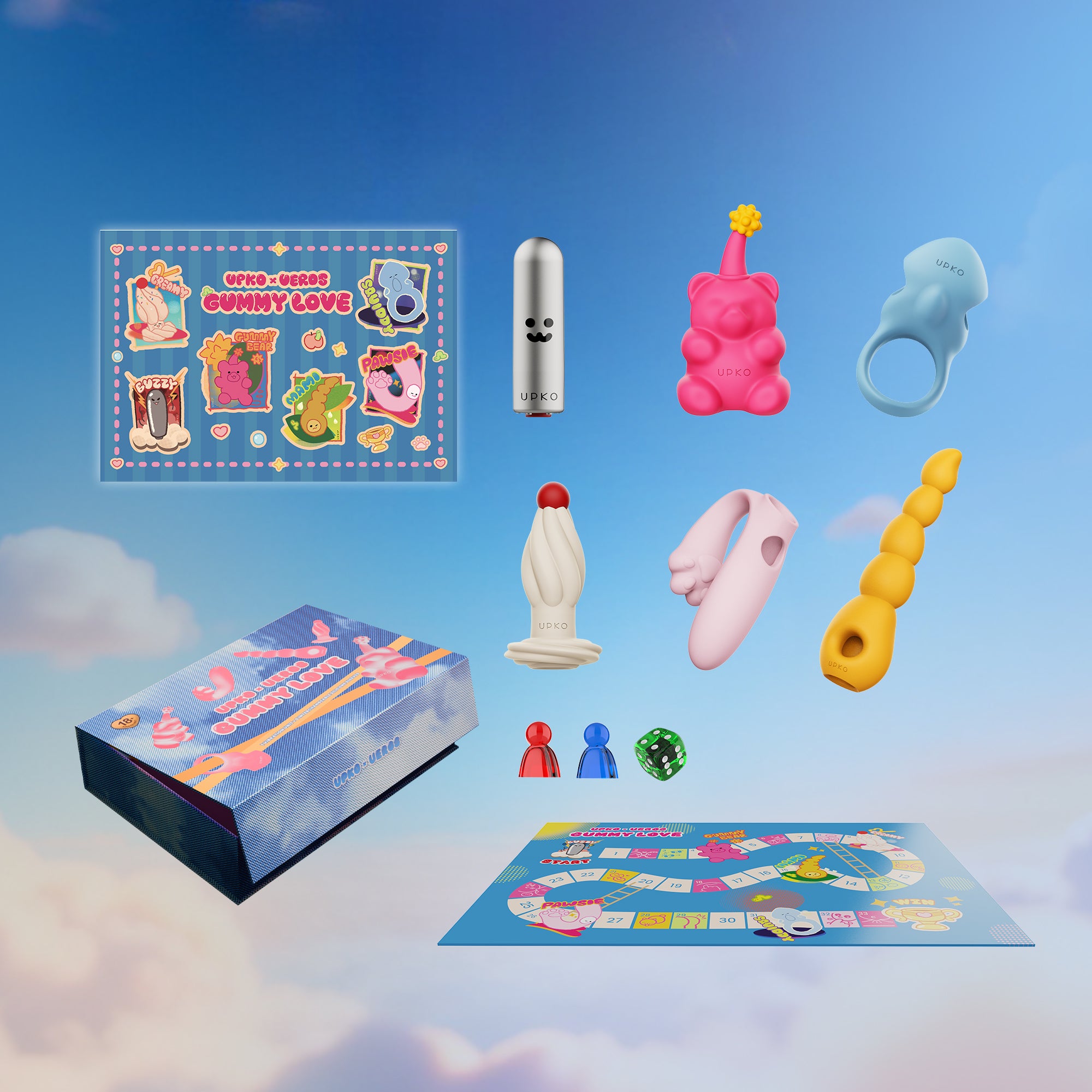 UPKO x UEROS Gummy Love 禮盒組（附飛行棋情侶遊戲）