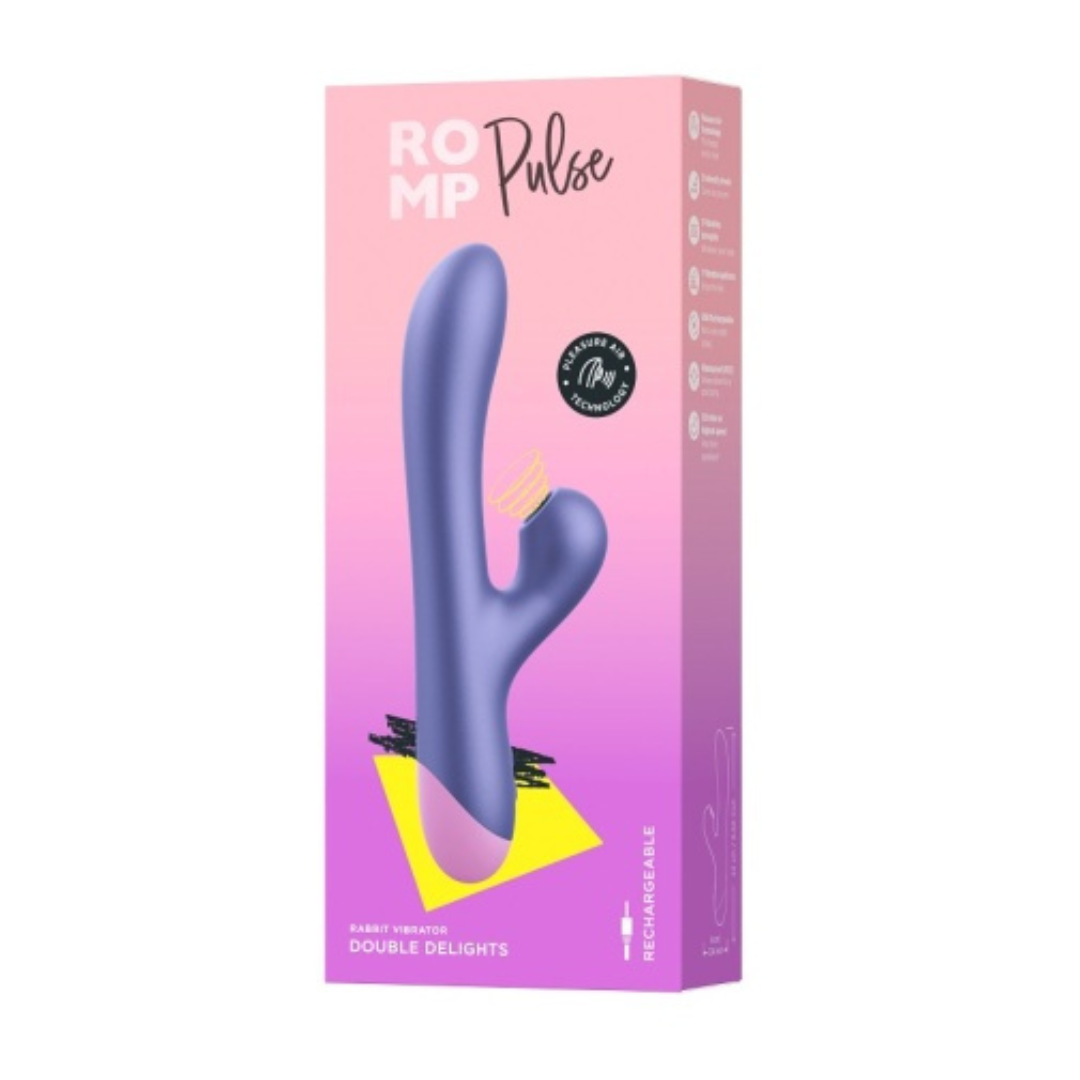 ROMP - Pulse 雙頭吸啜震動按摩棒 - 紫色