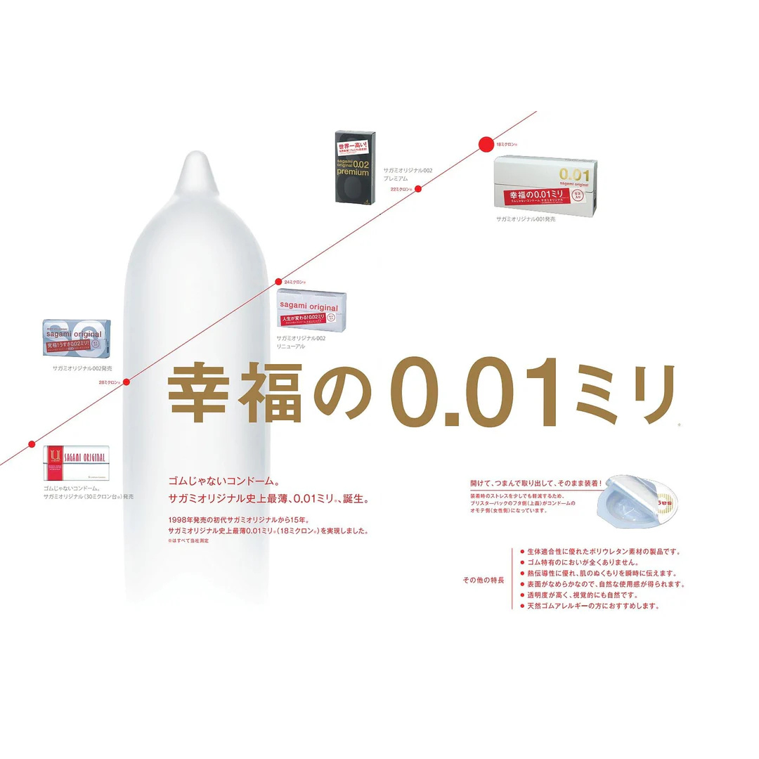 Sagami 相模原創 0.01 10 片裝 PU 安全套 (日版)