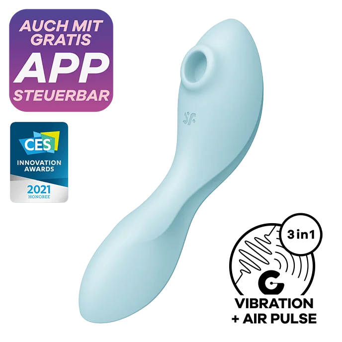 Satisfyer - Curvy Trinity 5+ 智能陰蒂吸吮震動按摩棒 藍色