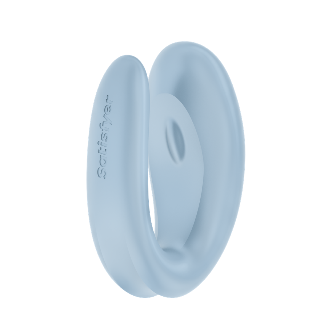 Satisfyer - Double Joy 智能遠程 情侶穿戴式共震器 - 冰藍色