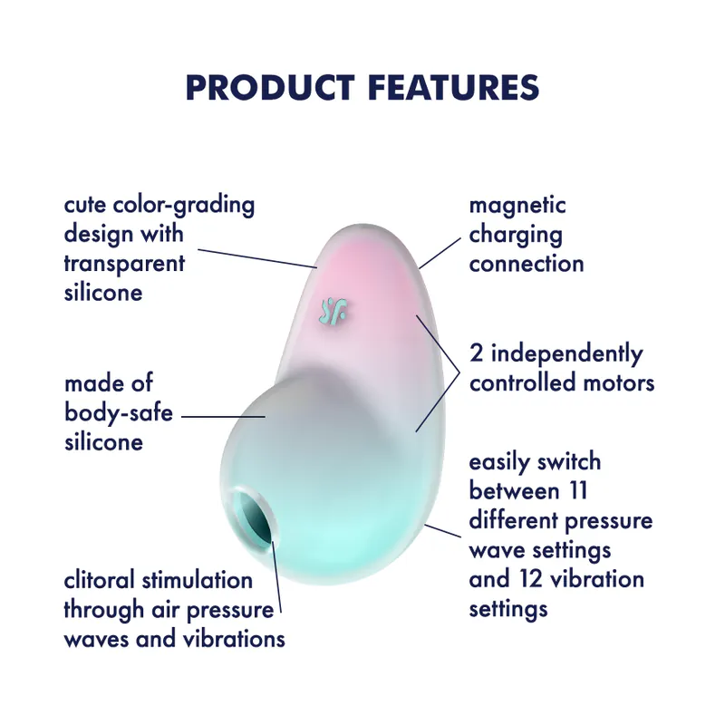 Satisfyer - Pixie Dust 精靈之塵漸層吸吮陰蒂震動器 薄荷粉紅色