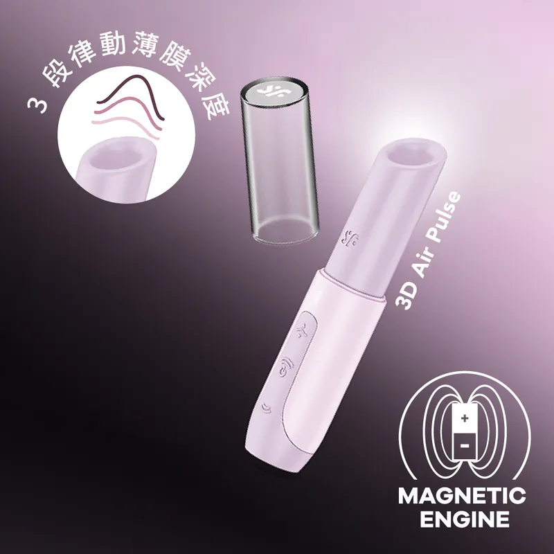 Satisfyer - Secret Kiss 3D磁感律動吸吮器 粉色