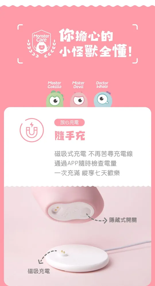 Sistalk 小怪獸 Magic Kiss 魔吻 智能舔舔吸啜震動器 粉紅色