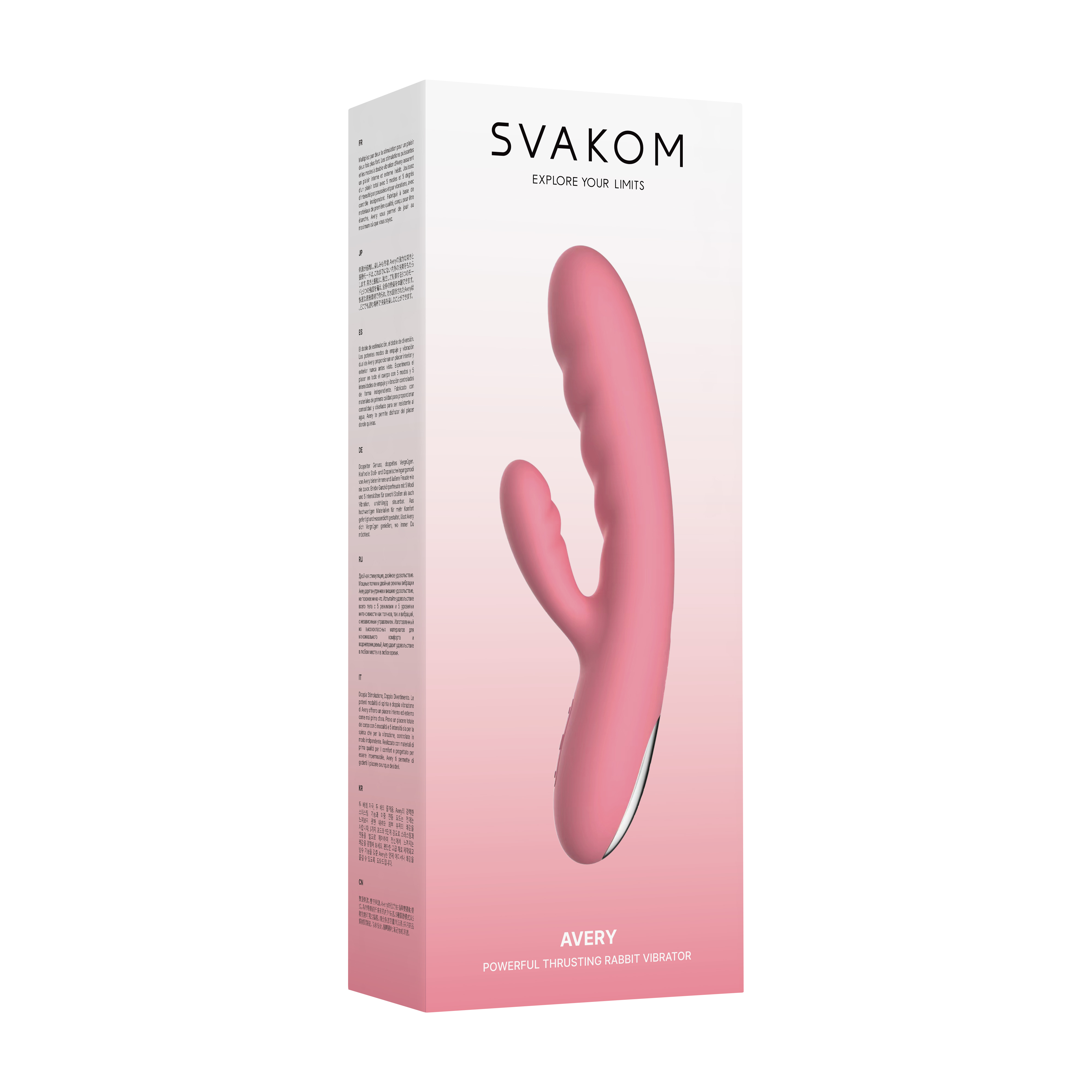 SVAKOM - Avery 抽插式兔耳按摩棒 - 草莓粉