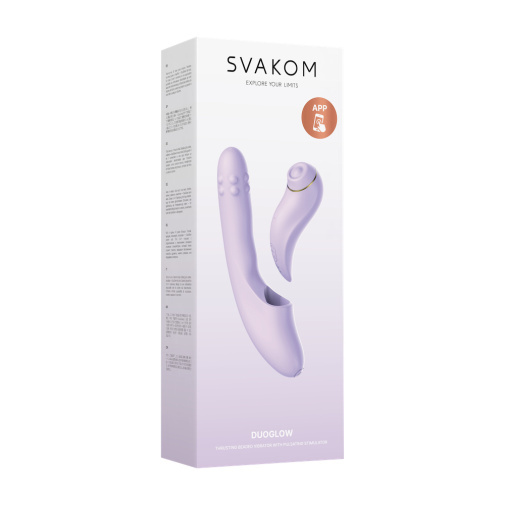 SVAKOM DuoGlow 抽插連旋轉滾珠按摩棒 配可分拆式陰蒂拍打按摩器 - 丁香紫色