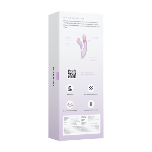 SVAKOM DuoGlow 抽插連旋轉滾珠按摩棒 配可分拆式陰蒂拍打按摩器 - 丁香紫色