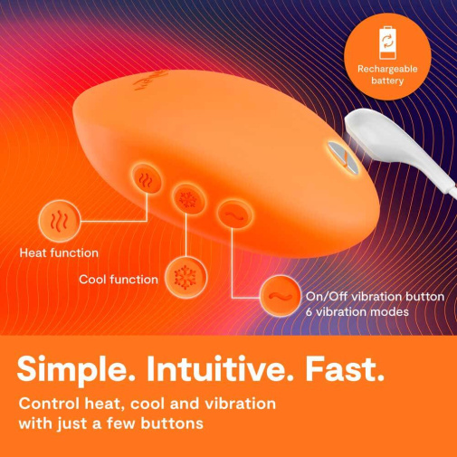【冰火兩重天】We-Vibe Temp 可調節冷熱感按摩器 (薰衣草藍/橙色)