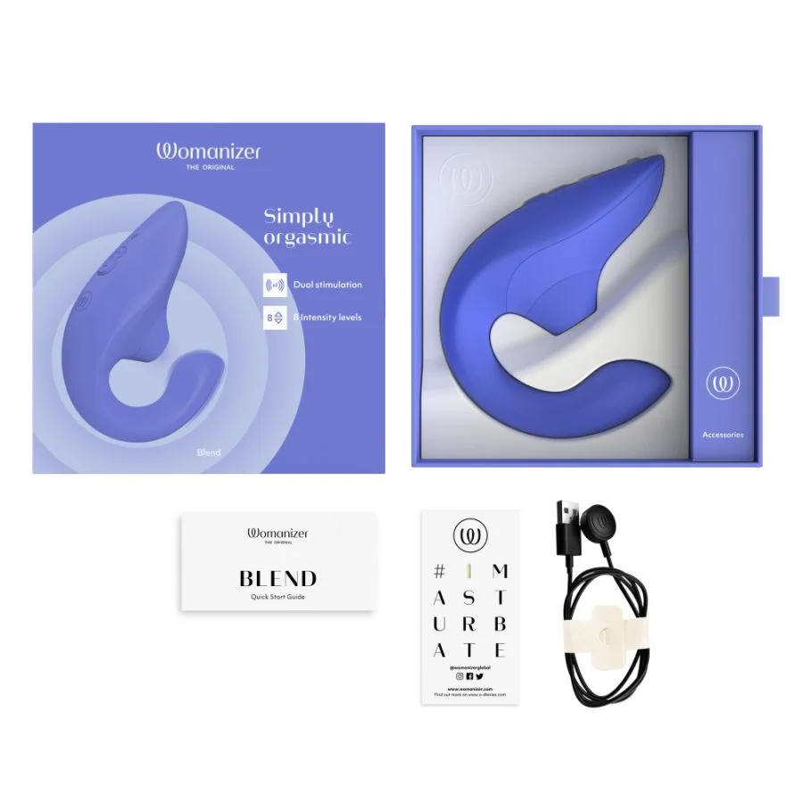 Womanizer Blend 陰蒂吸啜+G點按摩器 - 粉藍色