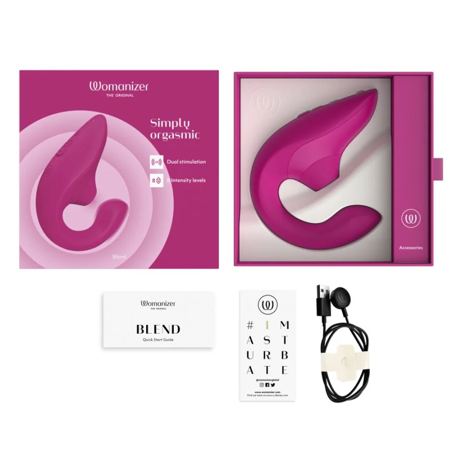 Womanizer Blend 陰蒂吸啜+G點按摩器 - 桃紅色