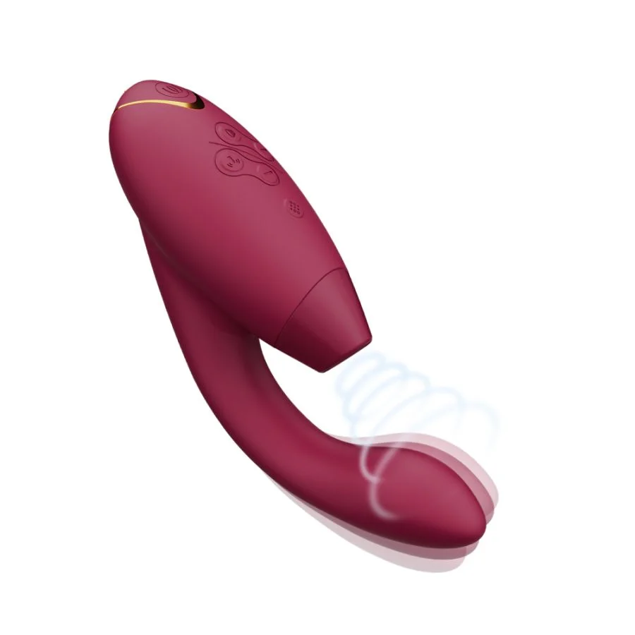 Womanizer Duo 2 陰蒂吸啜 + G點震動器 - 酒紅色