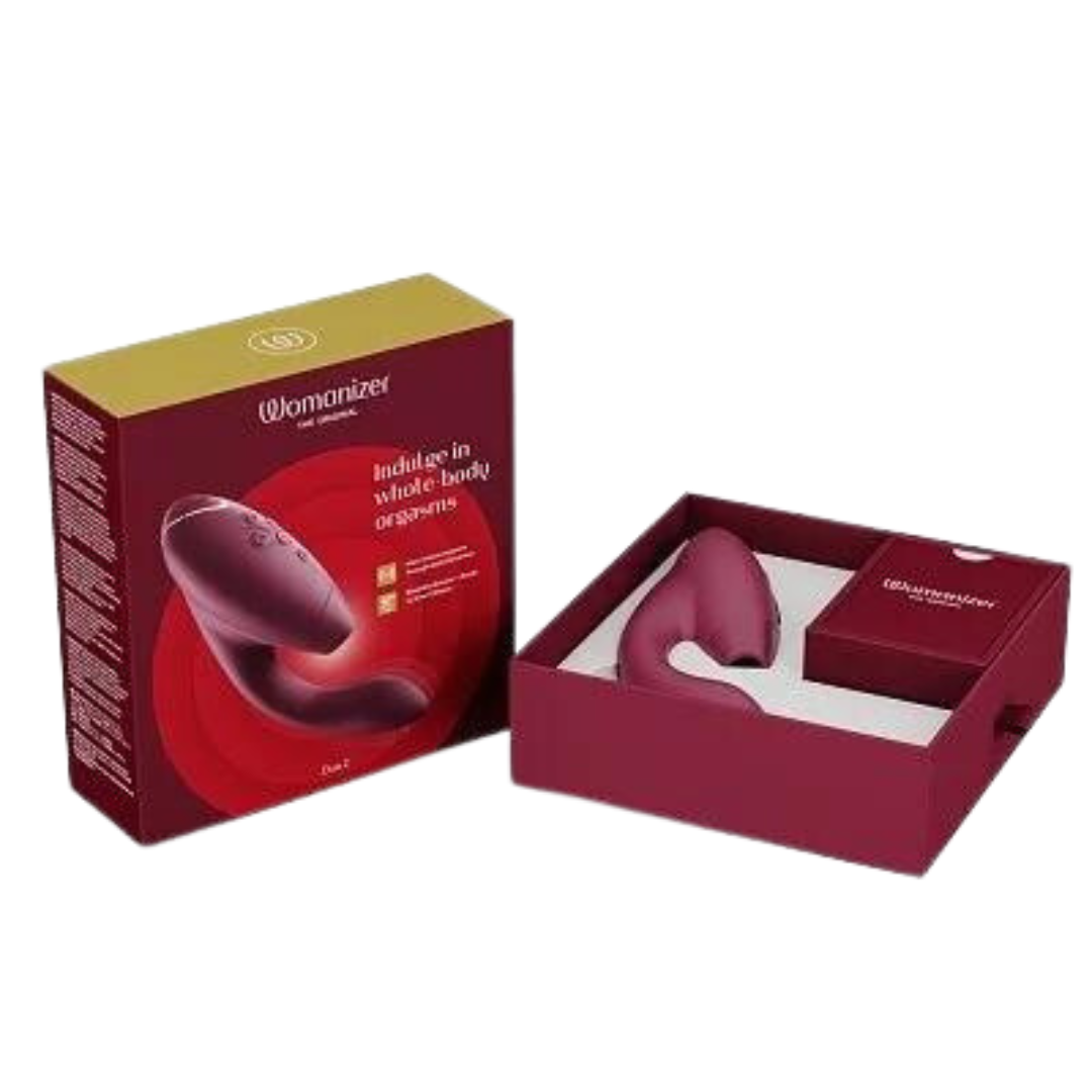Womanizer Duo 2 陰蒂吸啜 + G點震動器 - 酒紅色