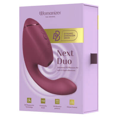 Womanizer - Next Duo 3D 陰蒂吸啜及G點按摩器 (暗粉/暗紫/黑色)