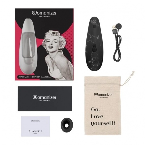 Womanizer 瑪麗蓮夢露特別版 Classic 2 陰蒂吸啜器 - 雲石黑