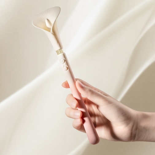 Zalo - Calla 雙端柔軟花瓣震動器 - 櫻花粉紅色