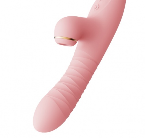 Zalo - Rose Rabbit Thruster 吸吮伸縮震動棒 - 粉色