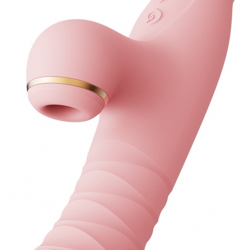 Zalo - Rose Rabbit Thruster 吸吮伸縮震動棒 - 粉色